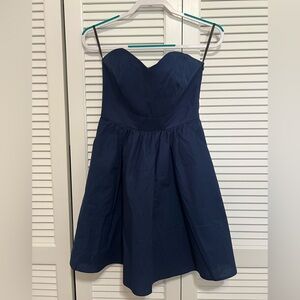 Lauren James heart neckline Navy Blue Strapless Mini Dress